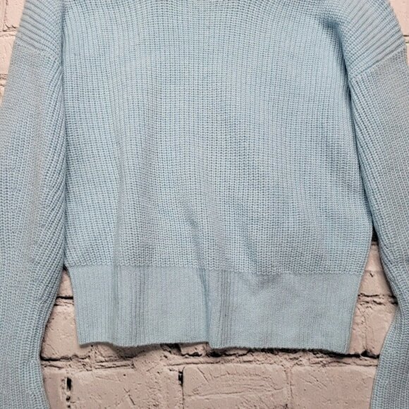 Joie Soleine Sweater Ice Blue Knitted 100% Wool Trumpet Balloon Sleeve Size XS - Picture 4 of 12